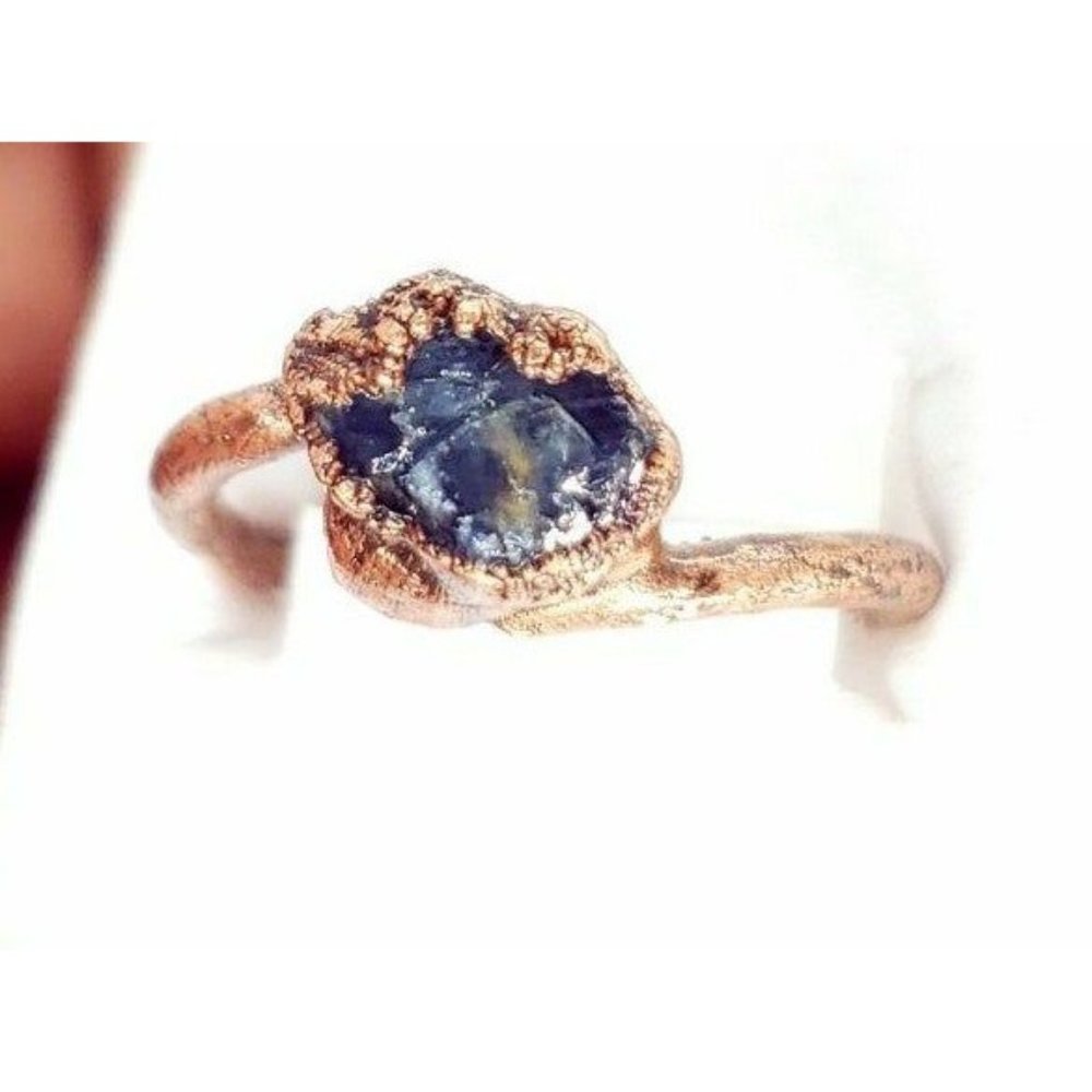 Raw Sapphire Crystal Ring Size 8